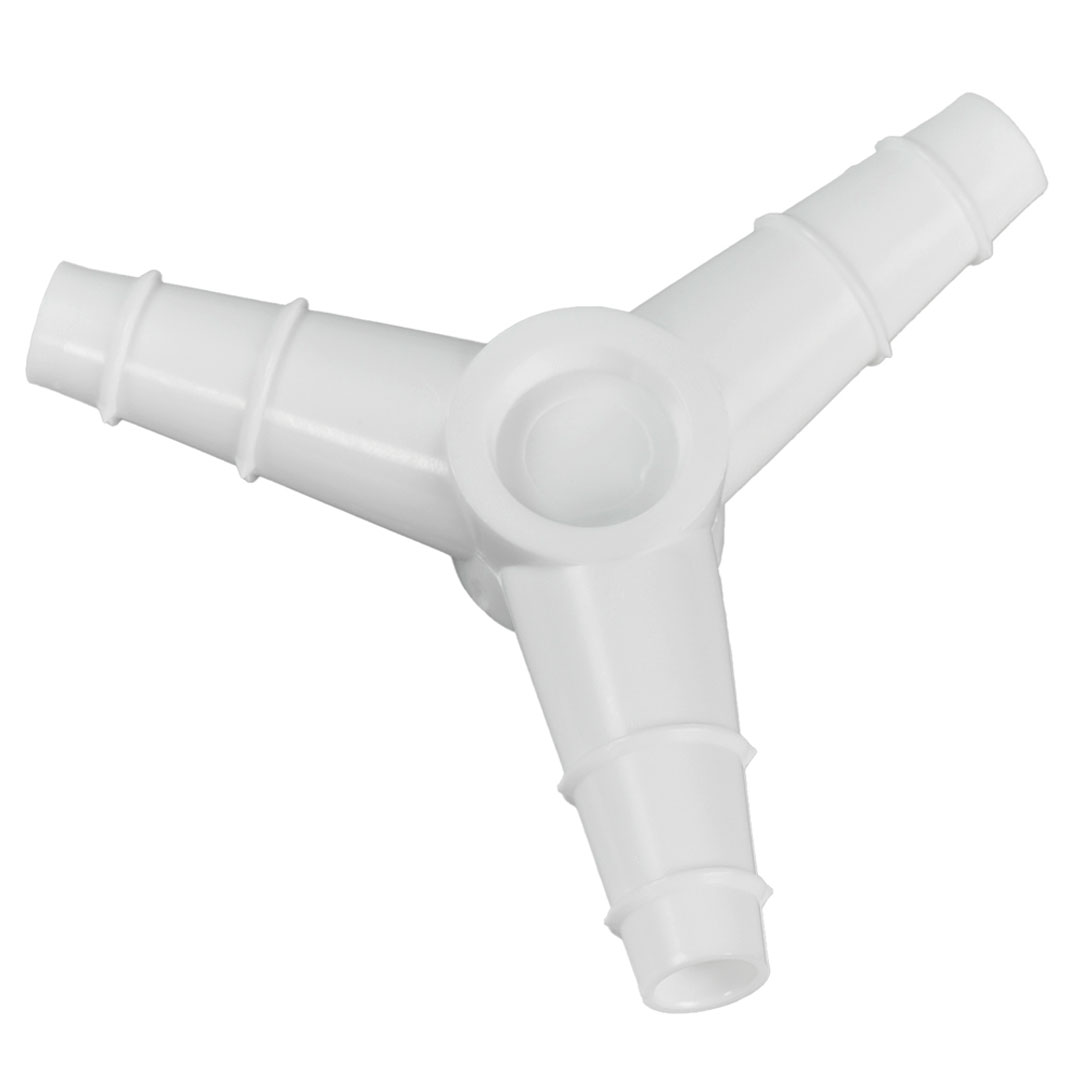 Dreiweg-Schlauchverbindung PP Di=6mm, für Schlauch Di=9-11mm, 3Stk.