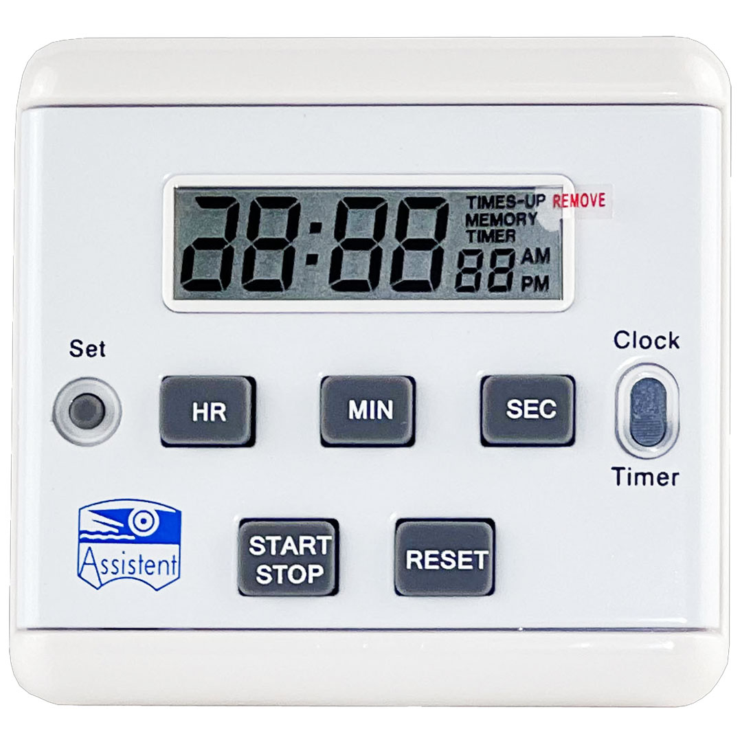Quartz-Digital-Uhr (mit Stoppuhrfunktion) CE, weiss