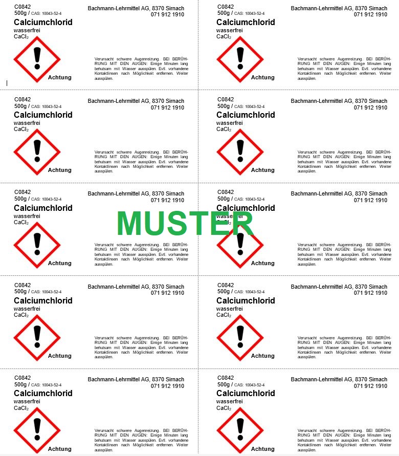 CH-Etiketten, Bogen à gleicher Etikette