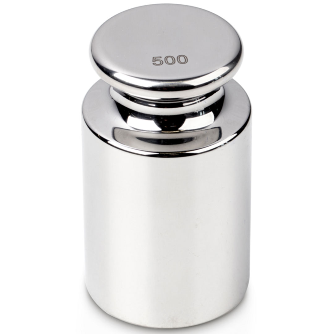 KERN Prüfgewicht 500g, Klasse F1, Edelstahl poliert ECO-Form, inkl. Behälter