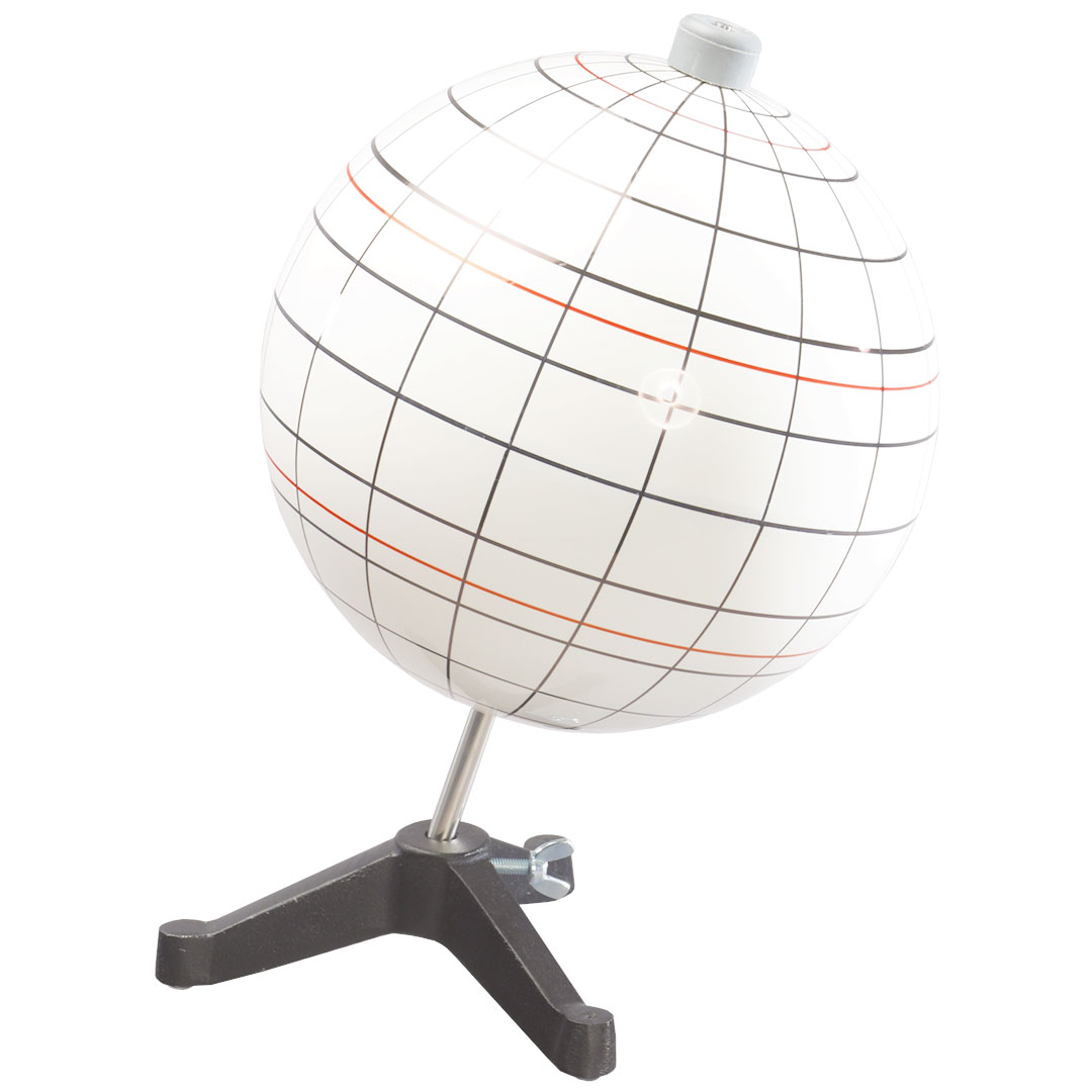 GÜNTER HERRMANN Globus, Schiefer, Längs- und Breitengraden