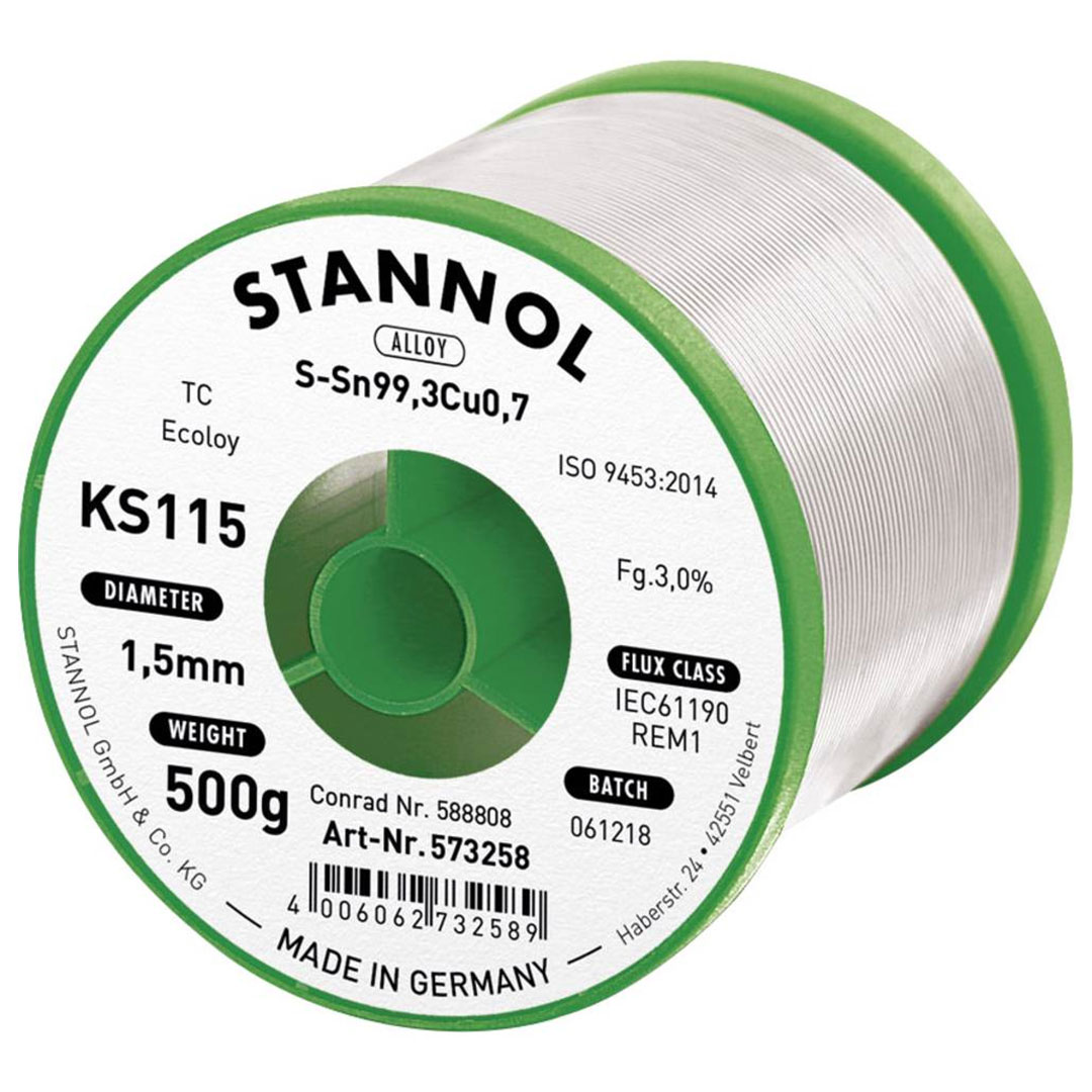 Lötzinn D=1,5mm/bleifrei, Sn99,3Cu0,7, 500g