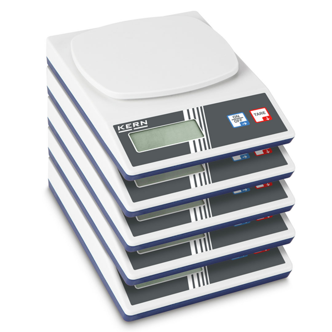 KERN Schulwaage Set, 220g, 0,1g, KS-Wägeplatte, 5 Stück