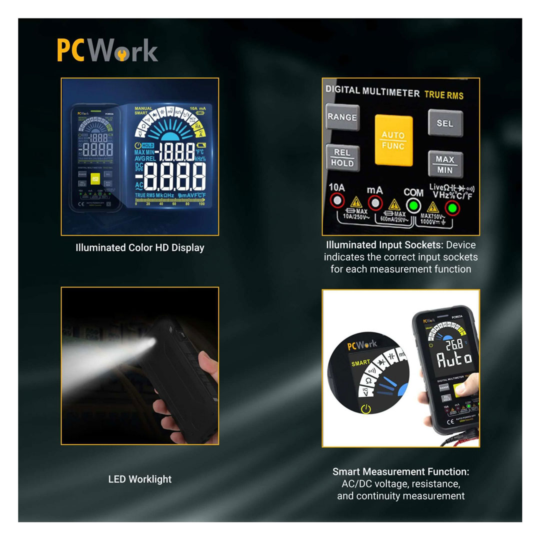 Multimeter digital, smart, True RMS, PCW03A